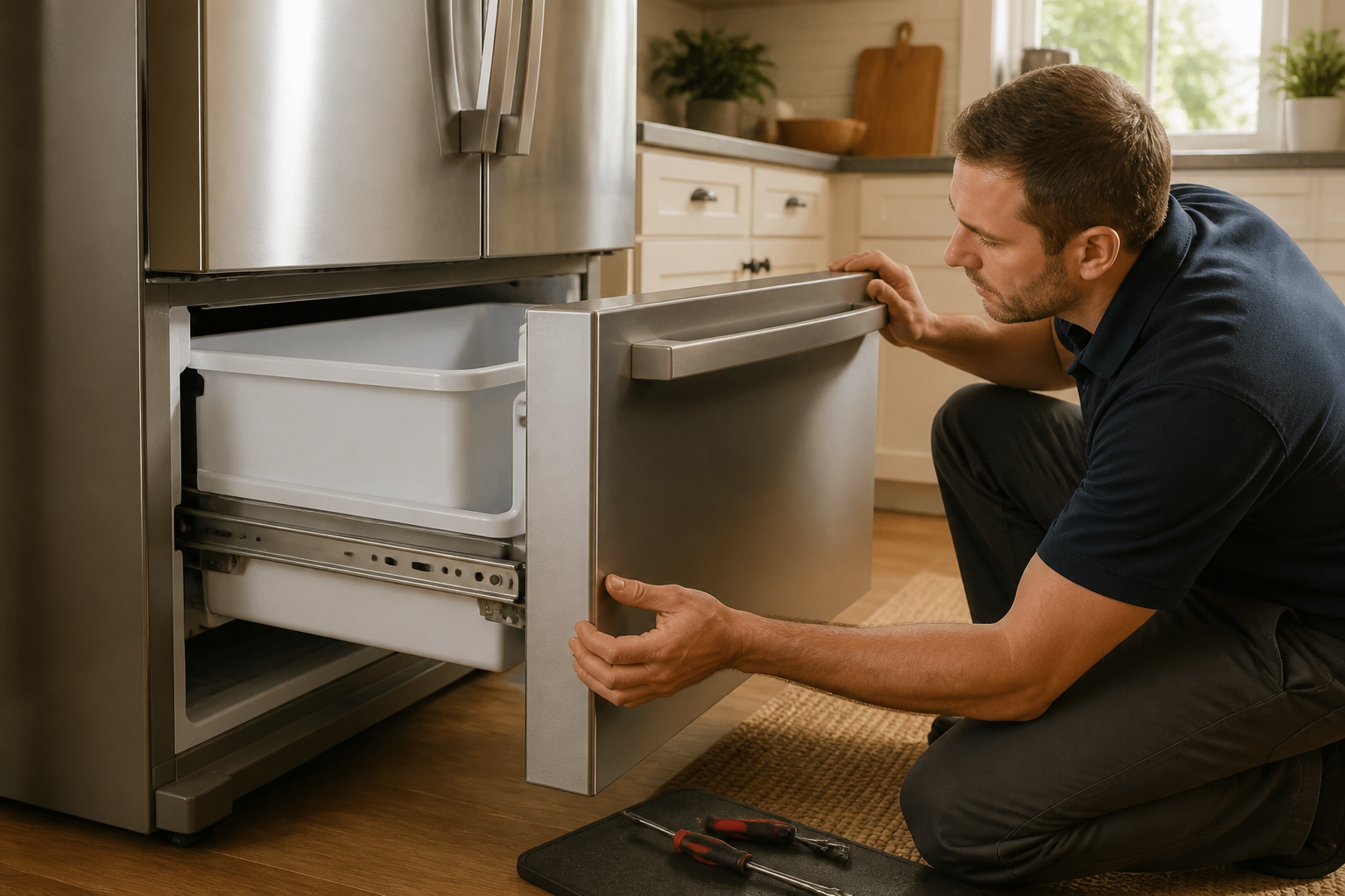 KitchenAid Refrigerator Freezer Drawer Misaligned — How to Realign