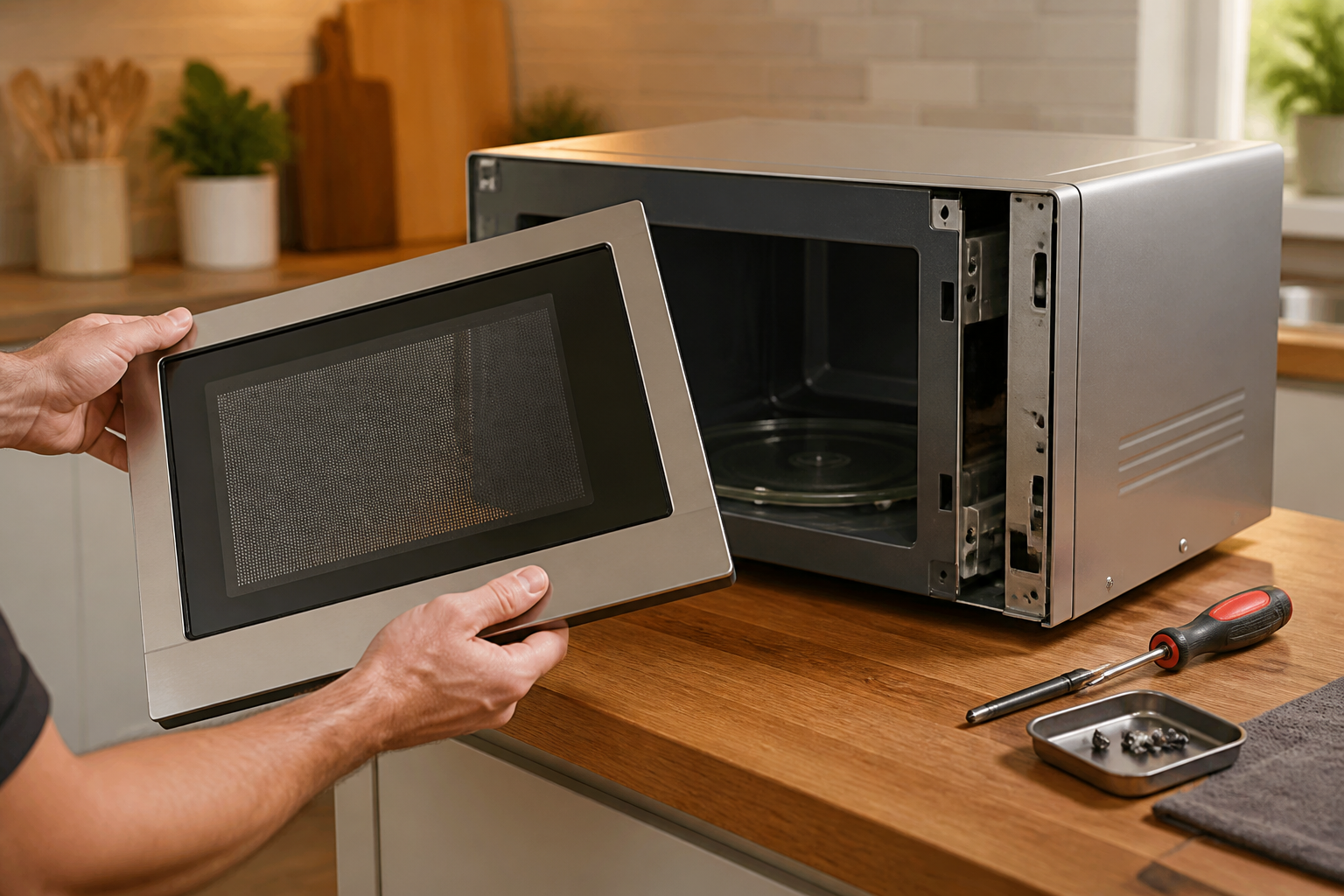 Panasonic NN-SN975S Microwave Door Removal — Step-by-Step