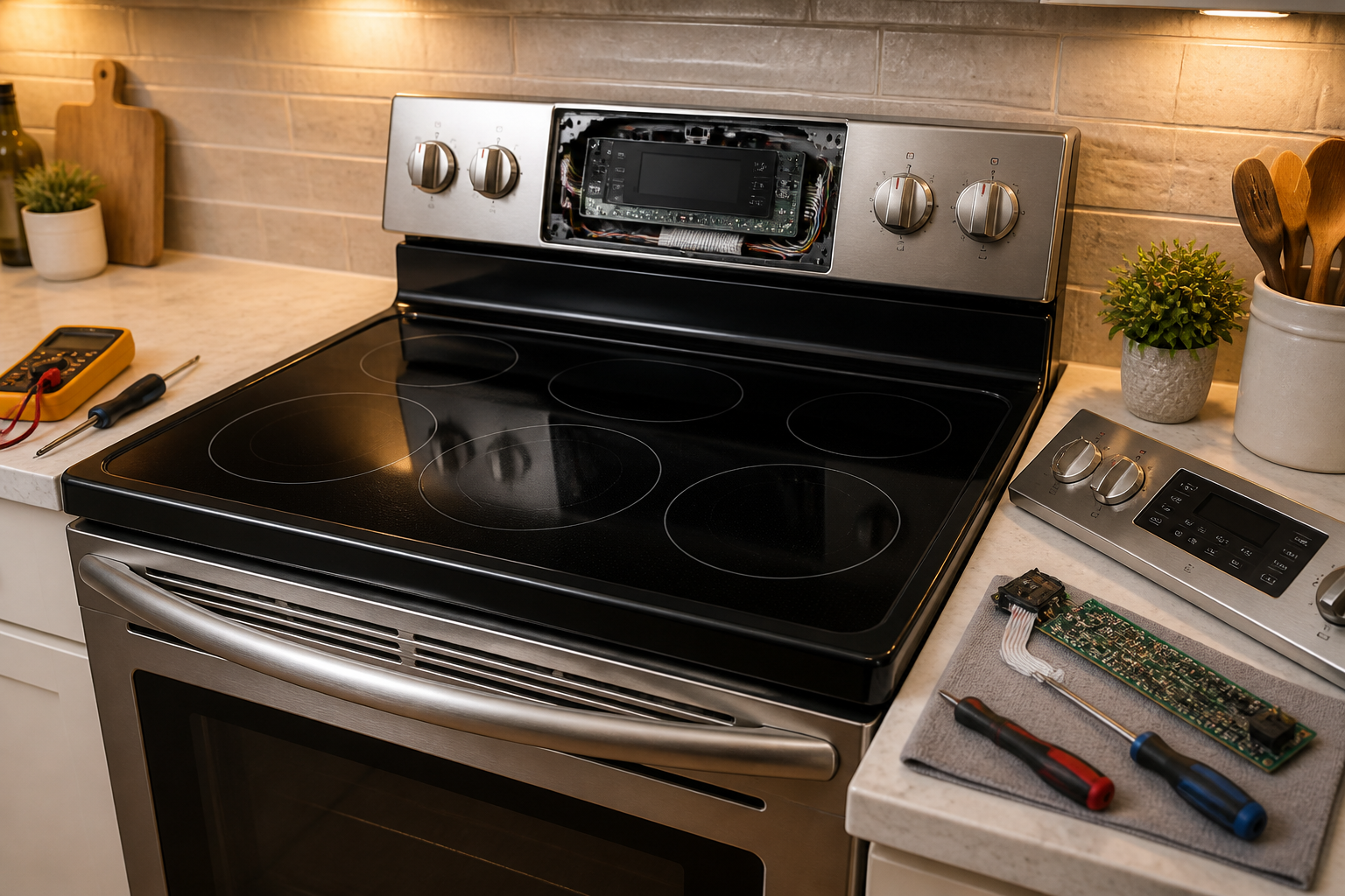 Samsung NE58F9500SS Glass Cooktop & Control Panel Repair — Complete Guide