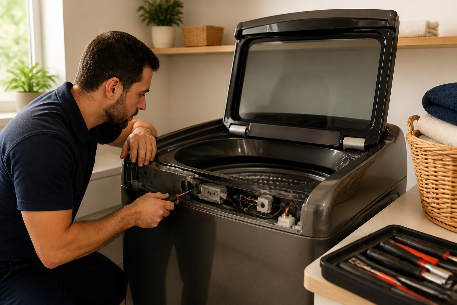 Samsung WA50R5400AV Washer Unbalanced & Lid Stuck on Lock — Fix