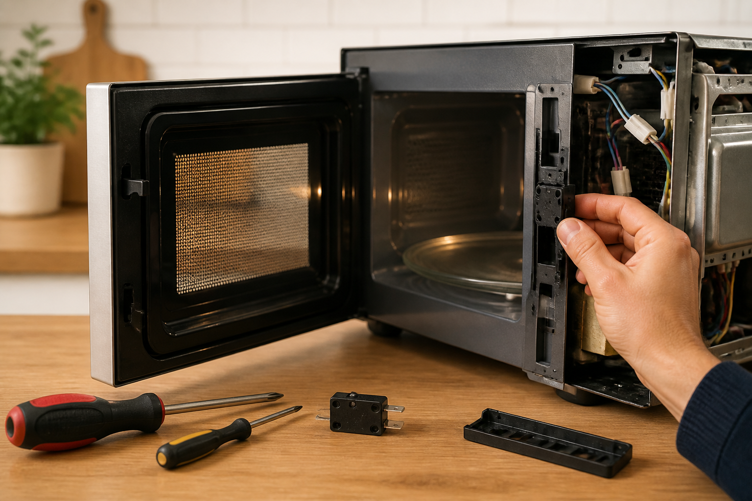 Toshiba EM131A5C-BS Microwave Door Switch Replacement — Which Part & How to Install